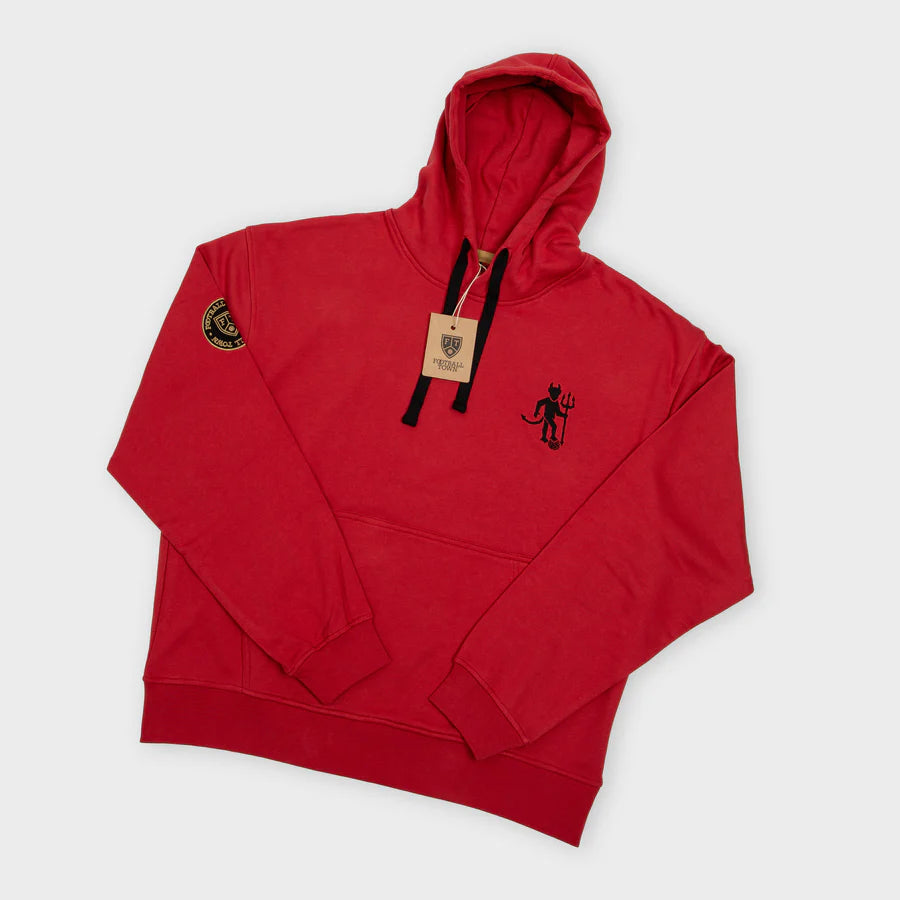 Hoodie The Devil Red FootballTown Color Rojo