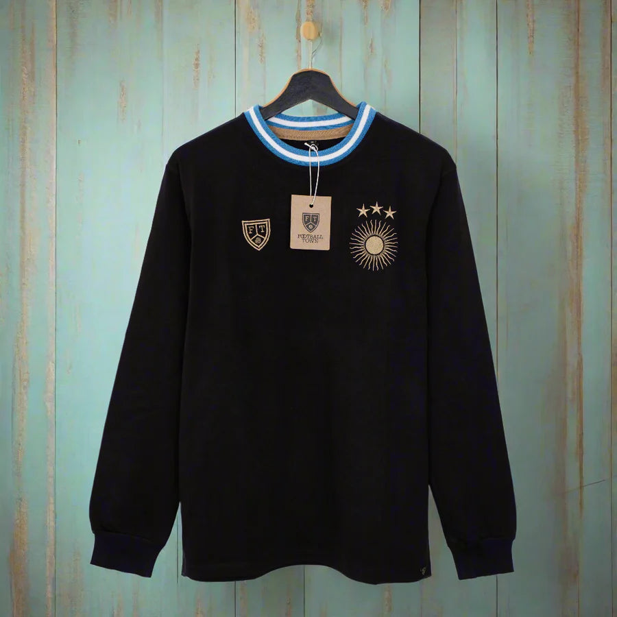 Camiseta Argentina El Sol Manga Larga FootballTown Color Negro
