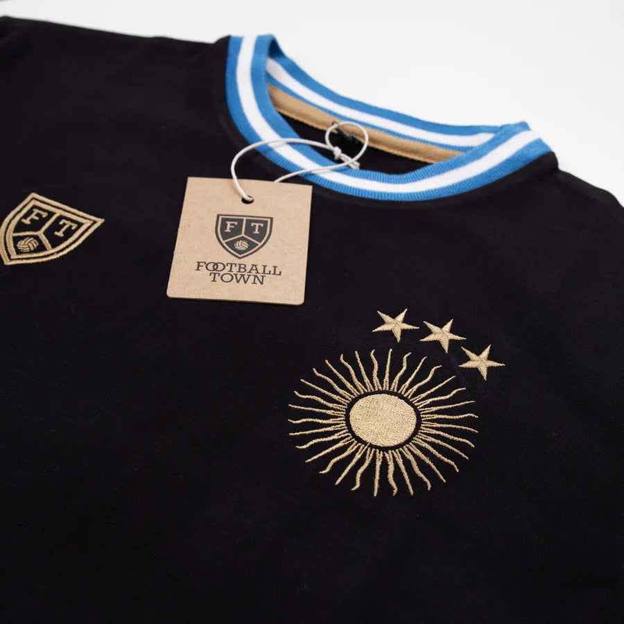 Camiseta Argentina El Sol Manga Larga FootballTown Color Negro