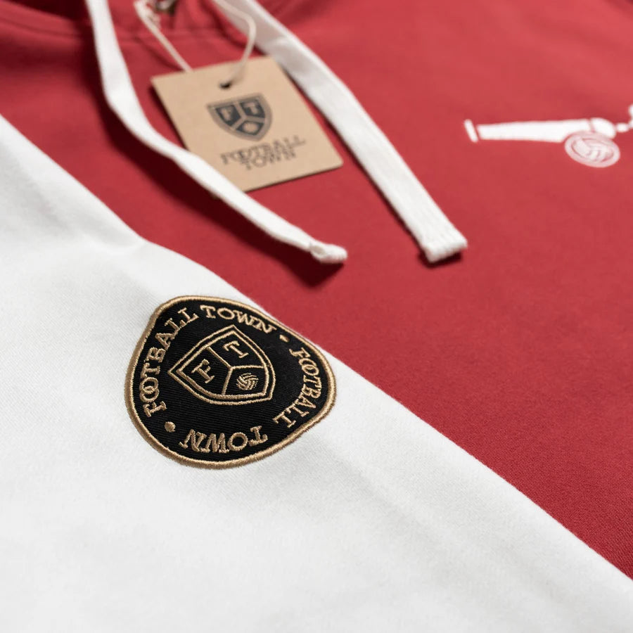 Hoodie The Cannon FootballTown Color Rojo/Blanco