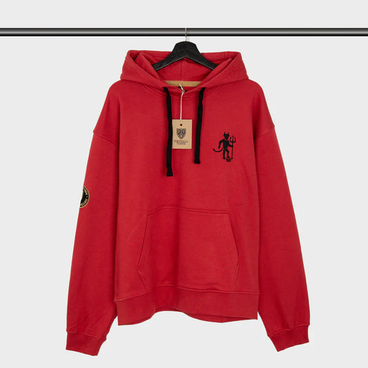 Hoodie The Devil Red FootballTown Color Rojo