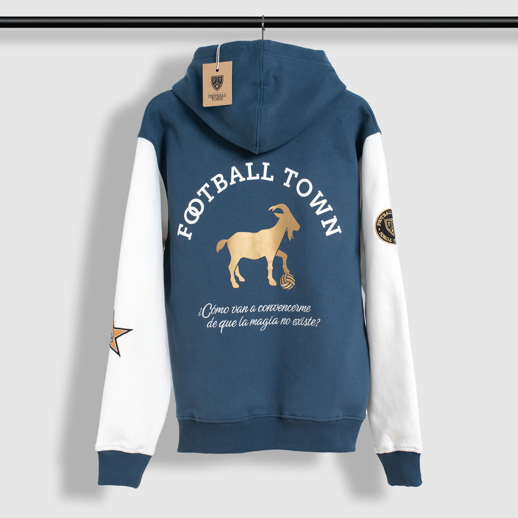 Hoodie El Sol GOAT FootballTown Color Azul/Blanco