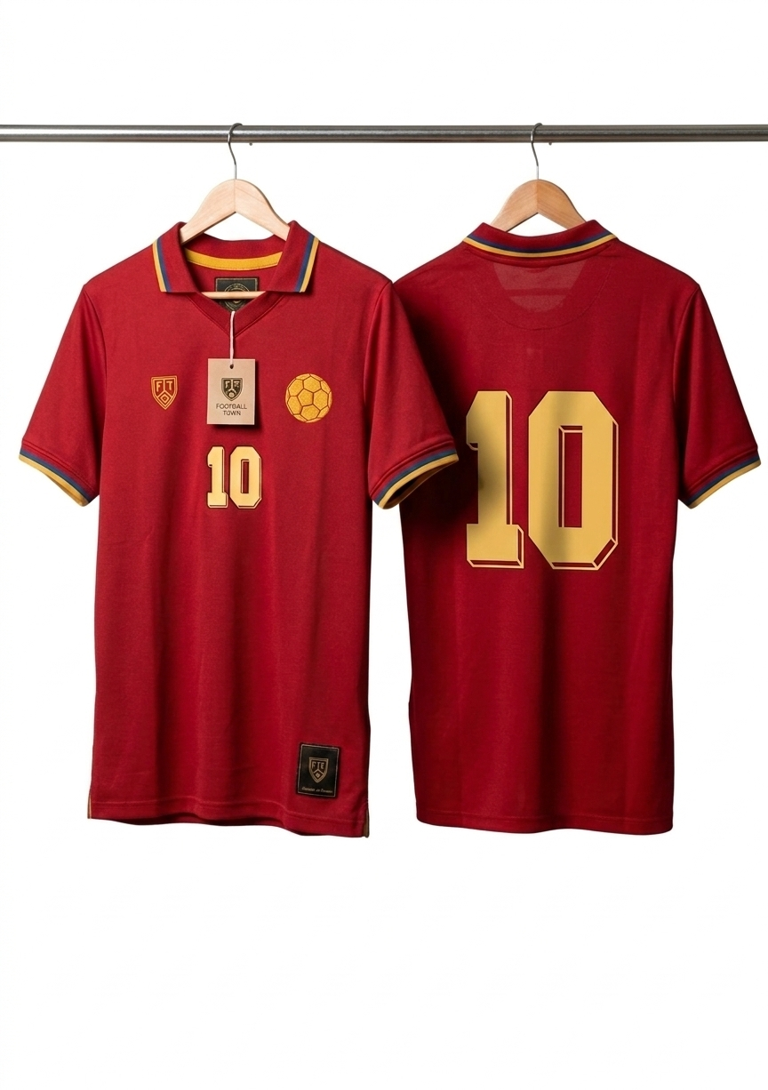 Camiseta El Pibe 1990 Football Town Color Rojo