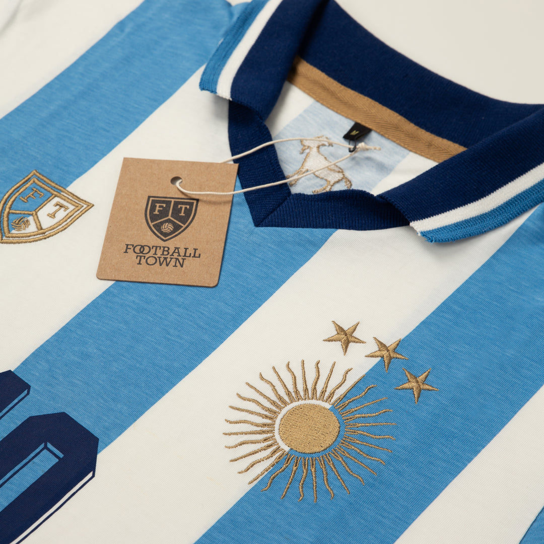 Camiseta Clasica El Sol Argentina FootballTown Color Azul/Blanco