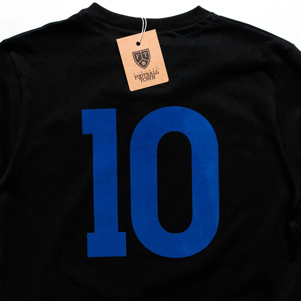 Camiseta Retro Black Gli Azzurri FootballTown Color Negro