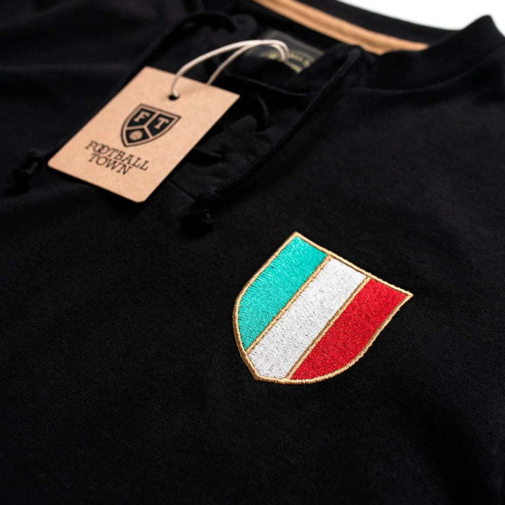 Camiseta Retro Black Gli Azzurri FootballTown Color Negro