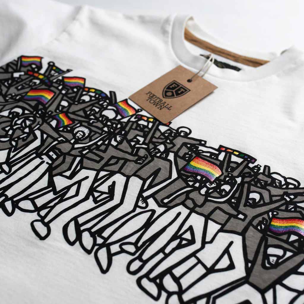 Camiseta Rainbow Fans FootballTown Color Blanco