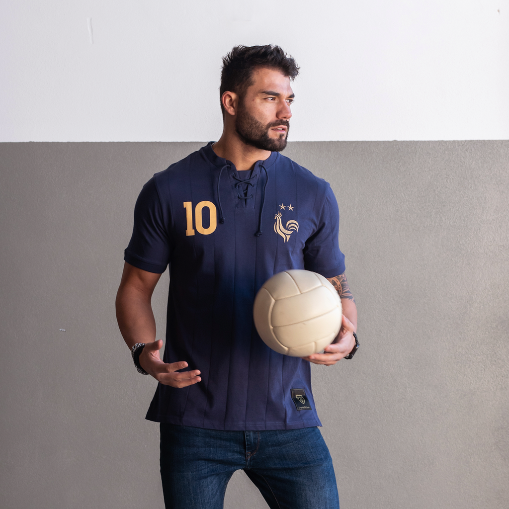 Camiseta Retro Stars Les Bleus FootballTown Color Azul