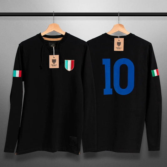 Camiseta Retro Black Gli Azzurri FootballTown Color Negro