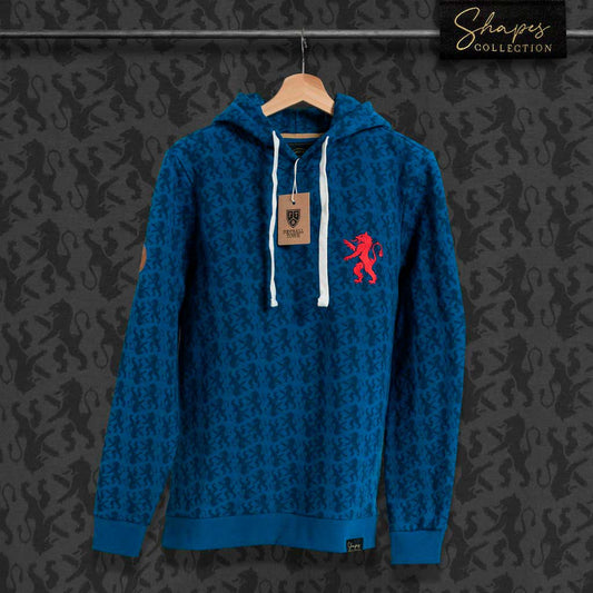 Hoodie Rampant Lion Shapes FootballTown Color Azul