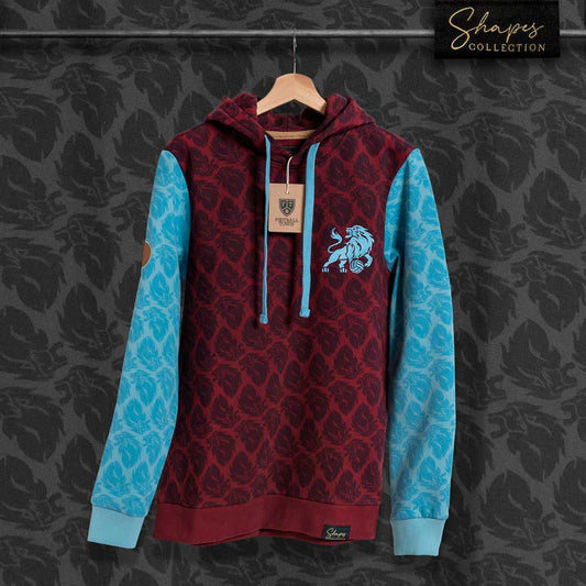 Hoodie The Villan Shapes FootballTown Color Vinotinto/Azul