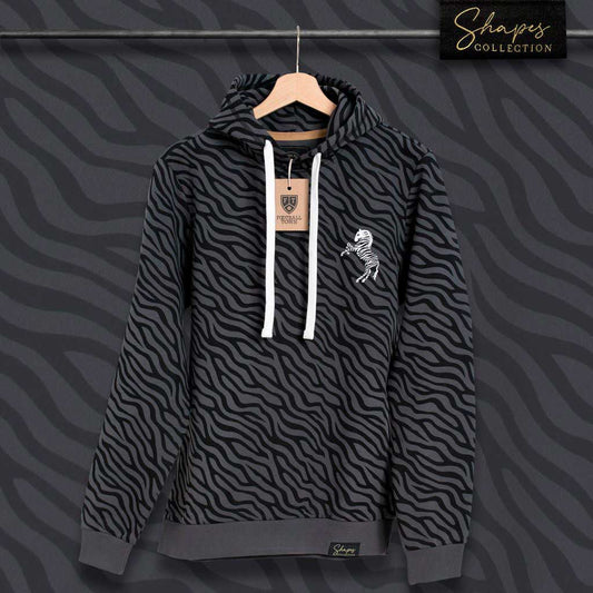 Hoodie La Zebra Shapes FootballTown Color Negro